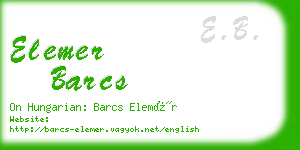 elemer barcs business card